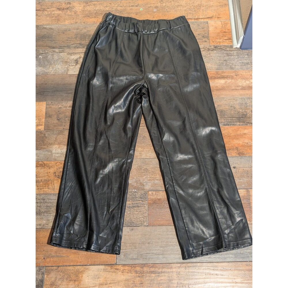 BAGATELLE COLLECTION Black Faux Leather Pants Large L